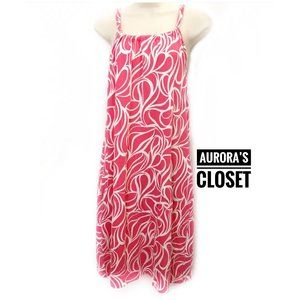 Boden 6 Pink Halter Shift Dress Frances Swirl Sun Dress Coral